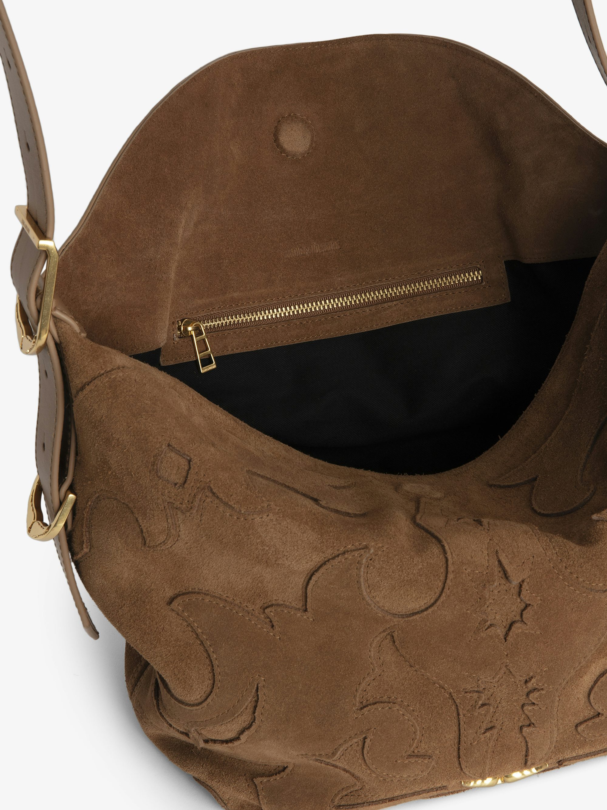 Jane Suede Bag - Western leather and suede bag, signature wings.